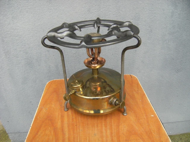 Réchaud Optimus N°96 Ancien - Avec étain Et Accessoires, Laiton Poli (occasion)