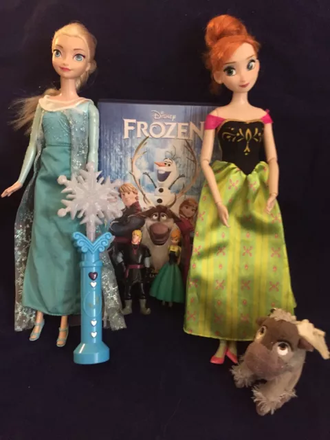 Disney Frozen Bundle Including Elsa and Anna Dolls and Figures