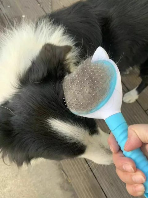 Self Cleaning Dog Cat Slicker Brush Grooming Brush Comb Shedding Tool Hair Fur 7
