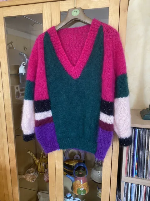 hand knitted Exclusive mohair jumper sweater new- Unique  Gorgeous Brand New