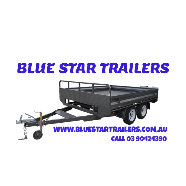10X7 Heavy Flat Bed Tandem Trailer, 300 High Sides, Hydraulic Brakes