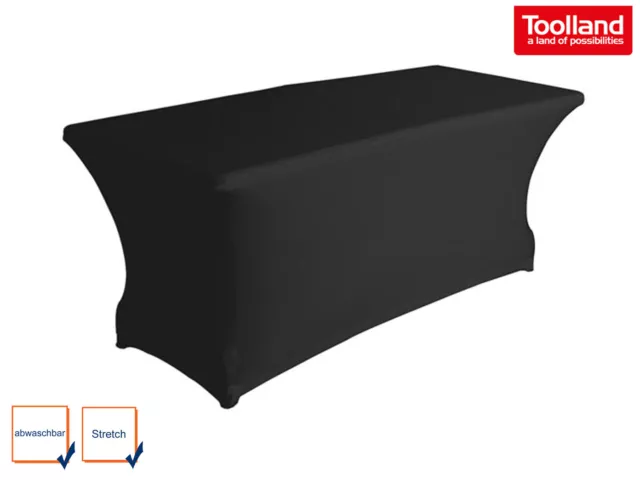 Pflegeleichte Husse für Tische 180 x 75cm stretch schwarz Tischhusse Klapptische