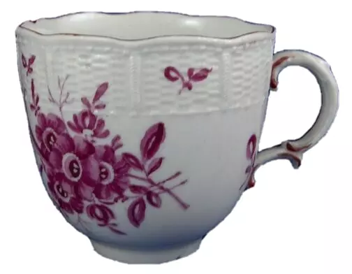 Antique 18thC Ludwigsburg Porcelain Puce Floral Cup Porzellan Blumen Tasse