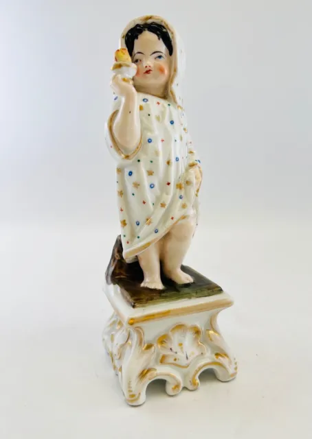 Ancienne figurine enfant ange communion en porcelaine de Paris