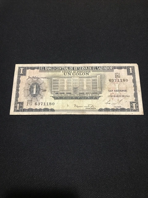 El Salvador 🇸🇻 Un Colon 1963