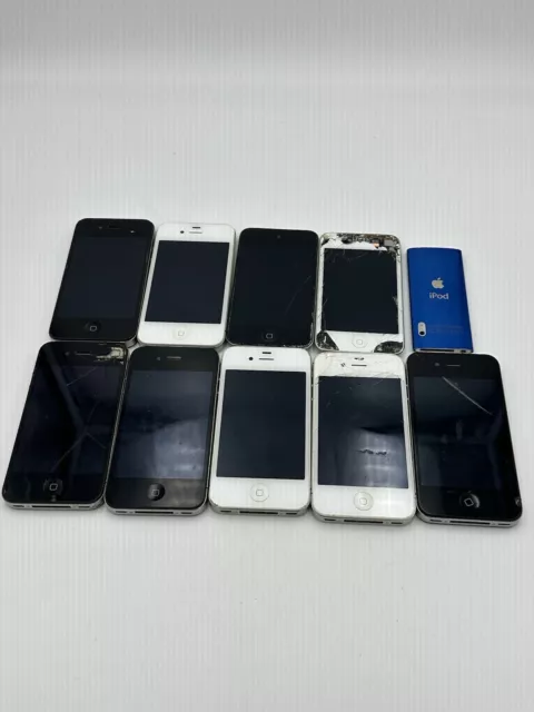 Lot x10 - Apple iPhone 4/4s/iPod - Pour pièces - HS - Pannes multiples