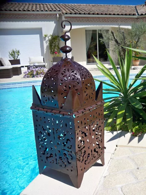 Lanterne Marocaine lampe bougeoir photophore bougie applique lustre 80 cm