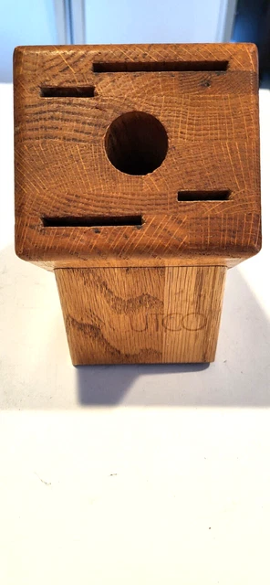 Bloque de cuchillo de roble miel CUTCO 4 ranuras hecho en EE. UU.