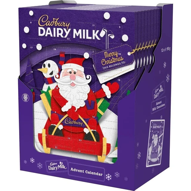 CADBURY DAIRY MILK Advent Calendar Chocolate 90g Christmas Bulk Buy