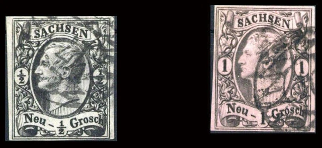 1855, Altdeutschland Sachsen, 8-9, gest. - 1597743