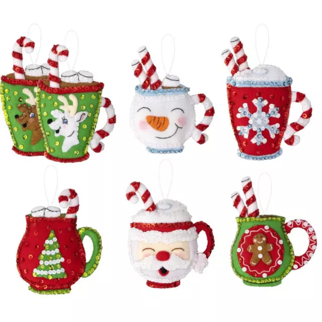 Bucilla Felt Ornaments Applique Kit Set Of 6 Cozy Christmas