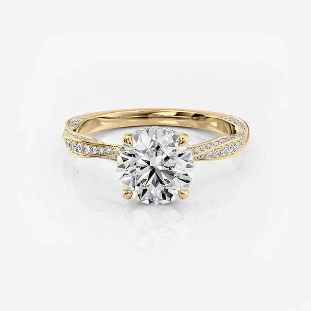 Bague Diamant 2,5 Carats Créé En Laboratoire - Plaqué Or Jaune 14k - Toutes Tailles - Neuf