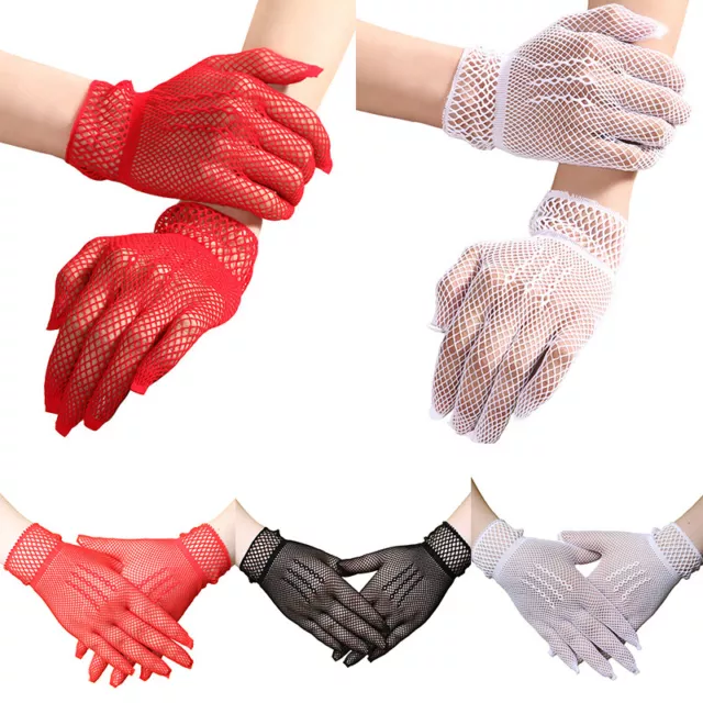 Gants Courts En Maille Résille Mitaines À Doigts Complets Accessoires Pour R