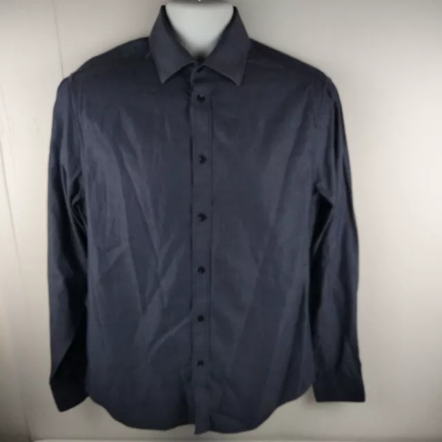 Country Road Regular Fit Mens Small Long Sleeve Blue White Spotted Button Shirt