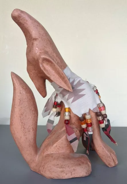 Vintage 1989 Howling Coyote Ceramic 10.5" Figurine Southwestern Decor Art.