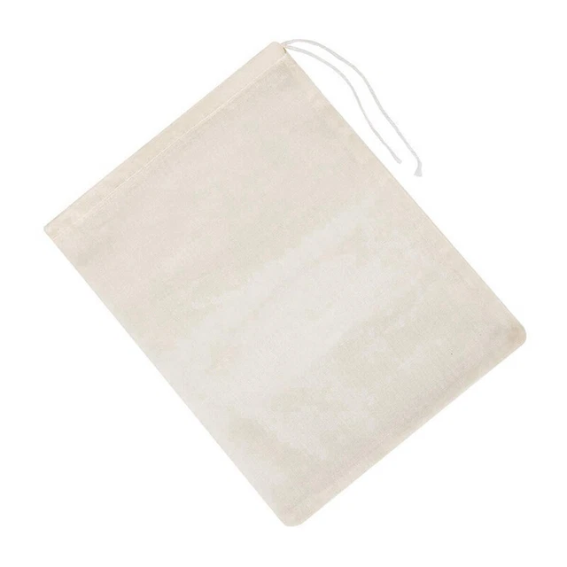 10Pcs Mesh Bag Cotton Linen Reusable Food Filter Bag Nut Boiling Spice Filter