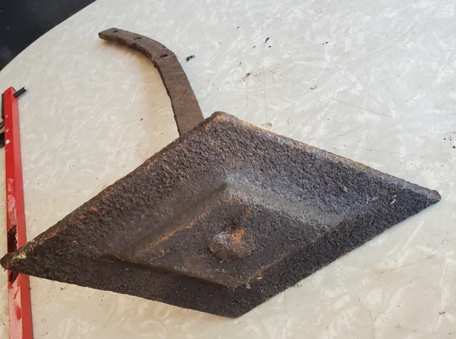 Antique Primitive Unusual Diamond Cast Iron Building Anchor