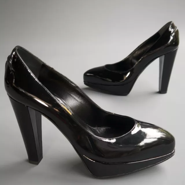 Lanvin Hiver 2007 Black Patent Leather Platform Pump High Heels Mary Jane Shoe 5