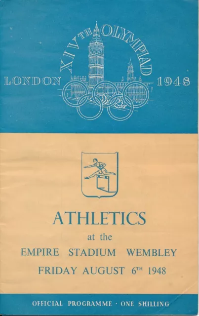 OLYMPIC GAMES LONDON 1948 - Official programme for Athletics dated 6th August