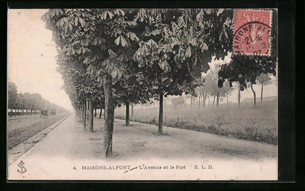 CPA Maisons-Alfort, L'Avenue et le Fort 1907