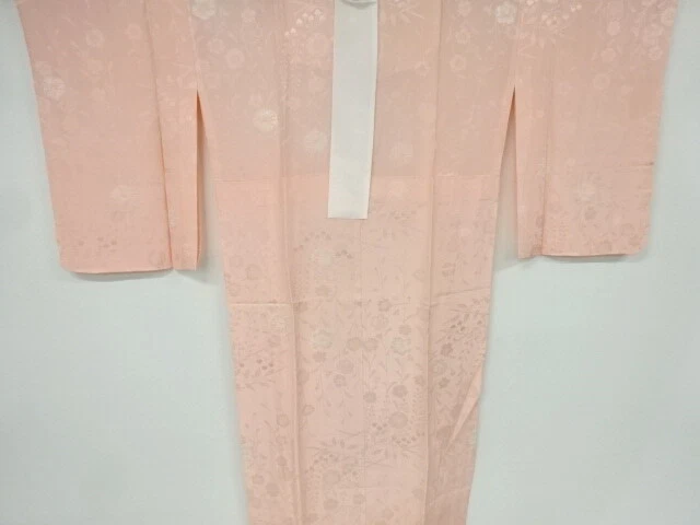 6564909: Japanese Kimono / Vintage Hitoe Juban / Shibori / Woven Floral Plants