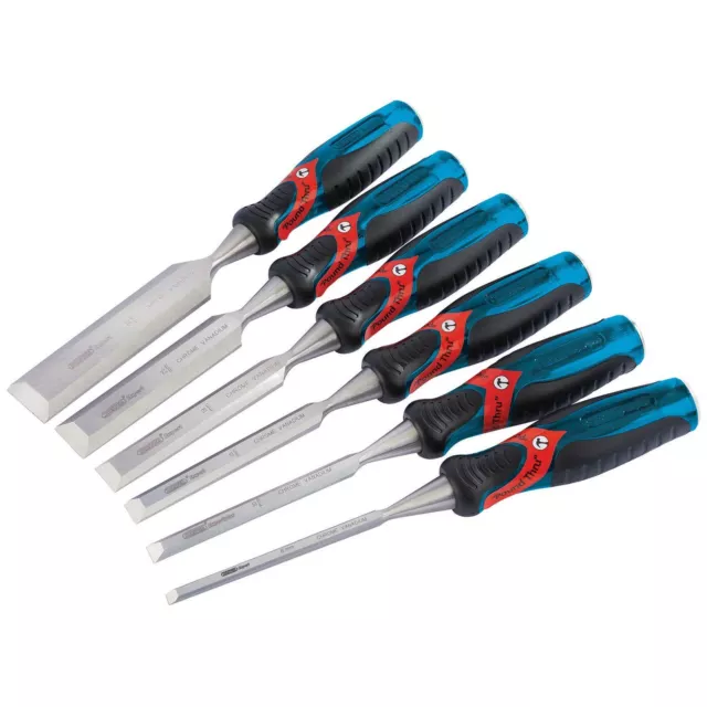 Draper 140mm Soft Grip 'Pound Thru' Bevel Edge Wood Chisel Set (6 Piece) - 70419 2