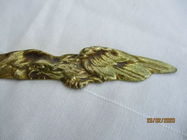 ANTIQUE FRENCH FINE ART NOUVEAU EAGLE HEAD LETTER OPENER 1900's NICE DETAILS