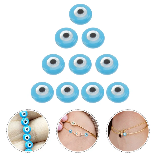 10 Pcs Evil Eye Cabochons Patch Round Beads Devil's Disc Accessories