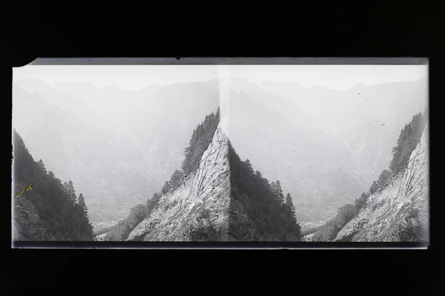 Montagne France Cauterets Photo Stereo L2n9 Vintage Plaque de verre NEGATIF