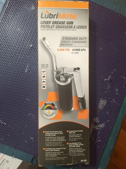 LubriMatic 30-203 Lever Grease Gun With Pipe & Coupler 6,000 PSI