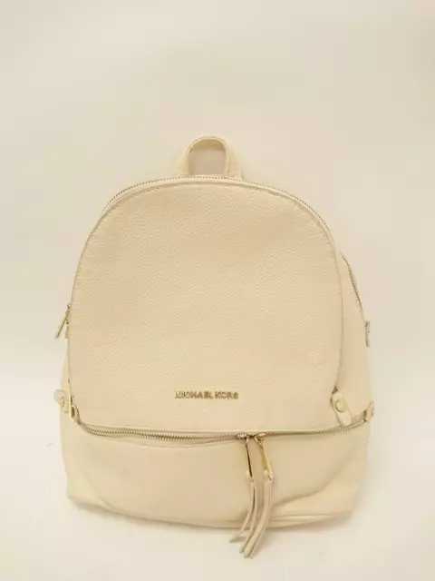 Womens Michael Kors Cream Gold Trim Backpack Rucksack Handbag Fashion Bag