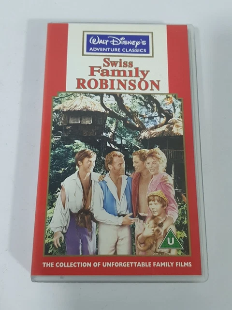 WALT DISNEY'S SWISS Family Robinson Movie VHS Video Tape Certificate U ...