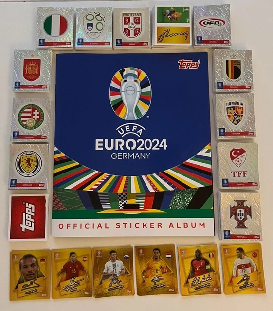 TOPPS EURO 2024 COMPLETE SET Album + All Stickers + 21 GOLD SIGNATURE £143.61 PicClick UK