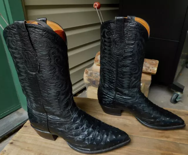 TONY LAMA SIGNATURE Series Complete Top To Bottom Quill Ostrich Boots ...