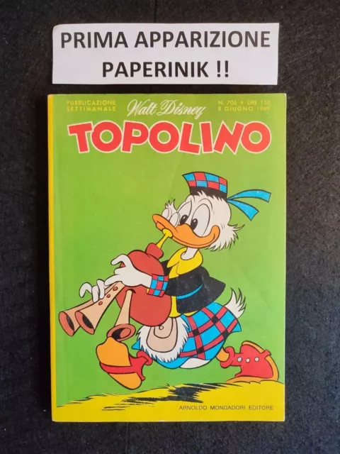 TOPOLINO LIBRETTO Nr. 706 Ed. Mondadori 1969 *** PRIMA APPARIZIONE PAPERINIK !!