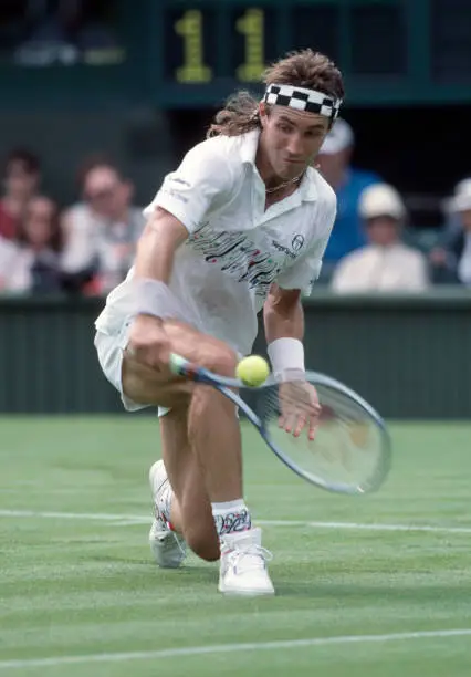 Pat Cash of Australia in action at Wimbledon, circa June 1988. Ca - Old Photo 6