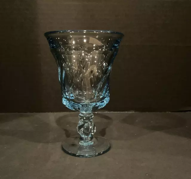 Vintage Fostoria Jamestown Blue Water Goblet 5 7/8 inch tall