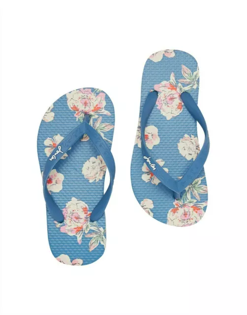 TOM JOULE Zehentrenner Sandalen blau mit bunten Blumen Gr. 25-36