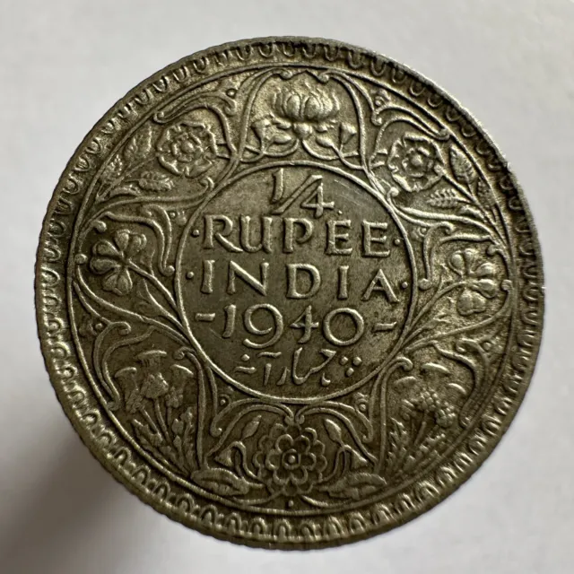 British India 1/4  Rupee 1940  (Rx1121895/81)