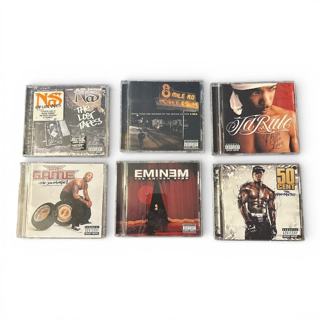 RAP CD LOT 6 Eminem Nas 50 Cent The Game Ja Rule 8 Mile Classic Hip rap-cd-lot-6-eminem-nas-50-cent-the-game-ja-rule-8-mile-classic-hip