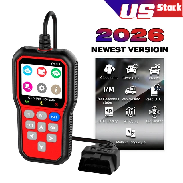 Srx Code Reader 2026 NEW YM319 OBD2 Scanner Engine SRS Code Reader Car Diagnostic Tool ...