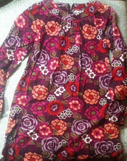 LANDS' END KIDS Fall Floral Print Corduroy Dress Girl's Size 14 Long Sleeve