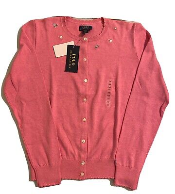 Ralph Lauren Cardigan Pink 100% Cotton Size Girls / Age 16 Years