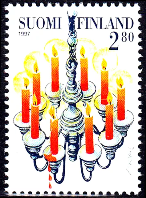 Finnland Suomi postfrisch MNH Weihnachten Kerzen Halter Jahrgang 1997 / 137