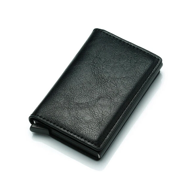 RFID Blocking Leather Mens Wallet Carbon Fiber Purse Slim ID Credit Card Holder 2