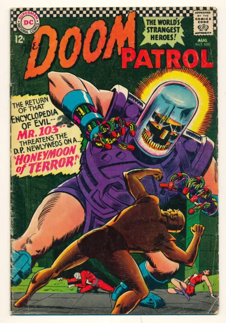 DC Comics The Doom Patrol Comic Issue #105 Honeymoon of Terror Mr. 103 VG+ 1966