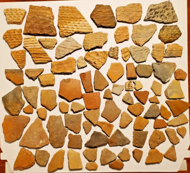 Anasazi Native American Pottery Shards, Lot 86 Ancient- Arizona, Corrugated