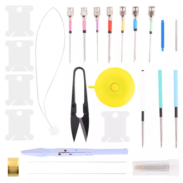 Juego de herramientas de bordado de estampillas de plástico hágalo usted mismo kit de agujas destripador de costura