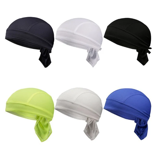 Solid Color Cycling Beanie Skull Cap  Liner Adjustable Pirate Hat Bandana