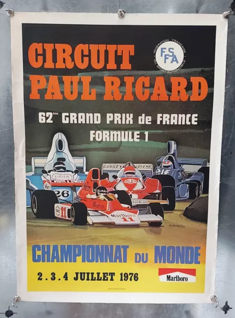 1976 * Manifesto, Poster Originale "JD Depardieu - Circuit Paul Ricard Grand Pri 3